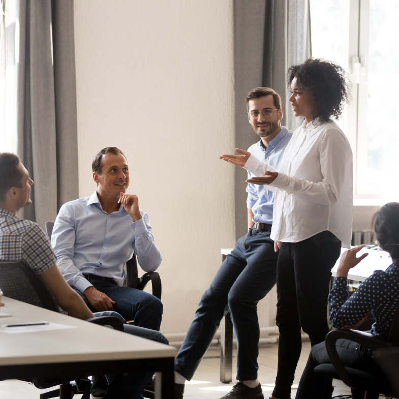 a leadership group talking.